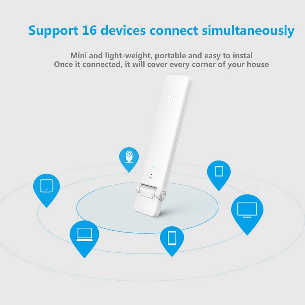 Xiaomi Mi Wi-Fi ретранслятор 2 усилитель удлинитель 300 Мбит/с усилитель сигнала WiFi расширитель сети беспроводной маршрутизатор китайская версия
