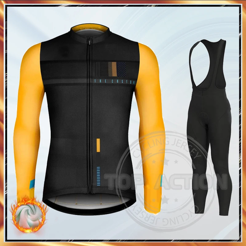 

New 2022 Racing Thermal Fleece Cycling Jersey Set Cycling Bib Shorts Bike Jersey Suits Ropa Ciclismo Hombre Bicycle Wear Kit