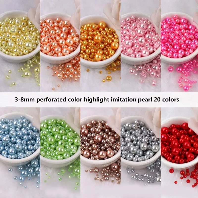 

Перфорированный жемчуг из АБС-пластика, 3-8 мм