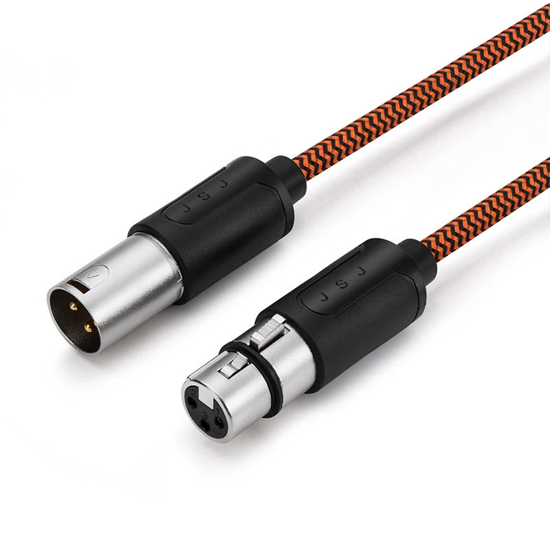 Кабель XLR Папа мама M/F 3 контакта фольга + Плетеный экранированный кабель для