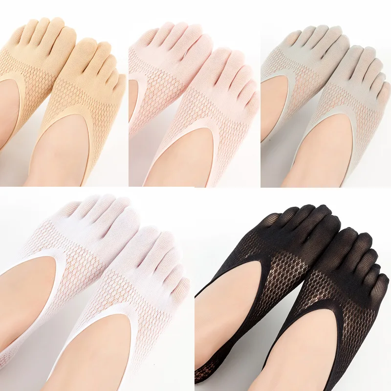 

Fashion Summer Sexy Thin Toe Sock Slippers Women Lady invisible Silicone Anti-skid Five Finger Low Slippers Boat No Show Socks