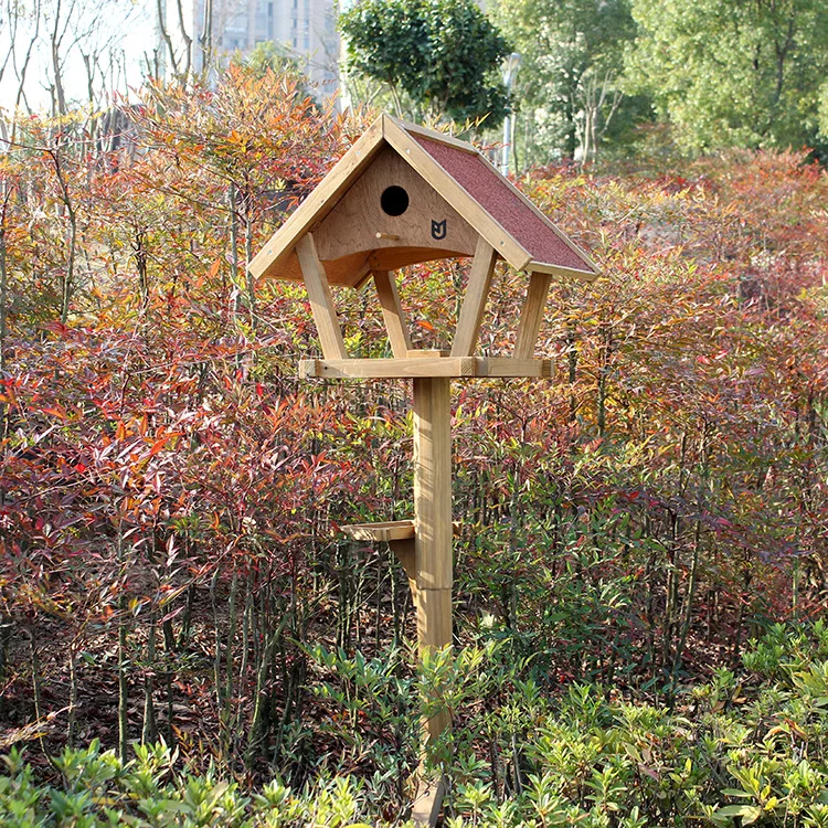 Твердая древесина открытый кормушка для птиц голубь Воробей контейнер еды