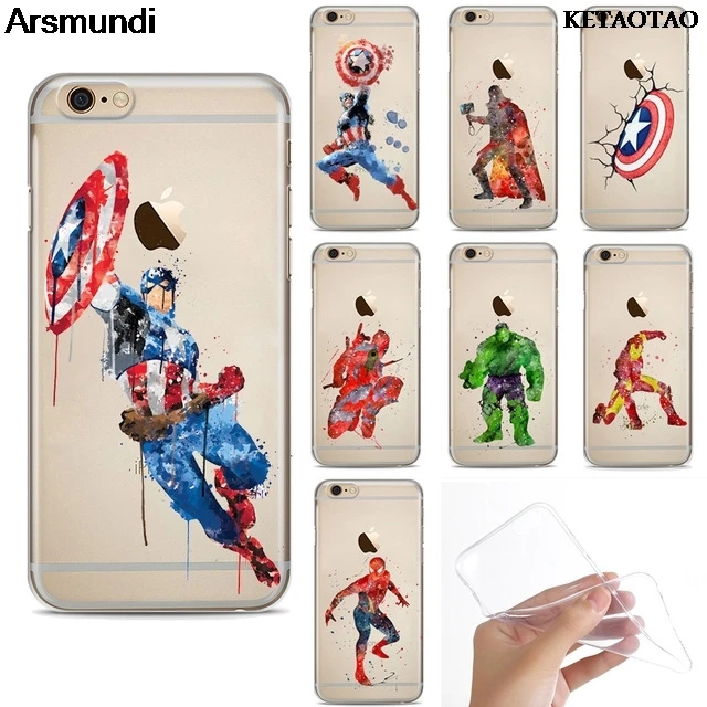 KETAOTAO Marvel Мстители Человек-паук Халк супер герой акварельные чехлы для телефонов