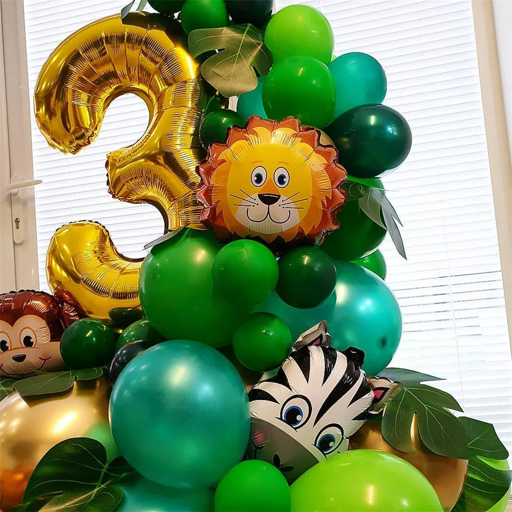 1 шт. джунгли животные тигр Лев Обезьяна зебра жираф корова воздушные гелиевые