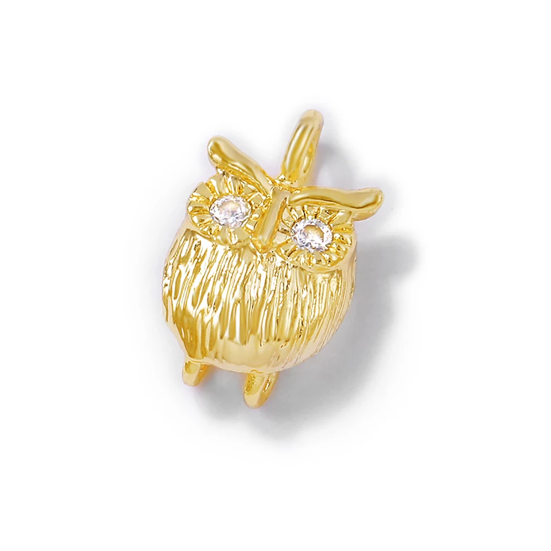 

Factory Wholesale Gold Color Brass And Zircon Owl Charms Pendants Necklace And Bracelet Earring Diy Jewelry Accessories