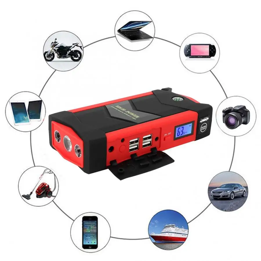 12 В 20000 мАч Многофункциональный цифровой дисплей Smart Jump Starter аварийный внешний