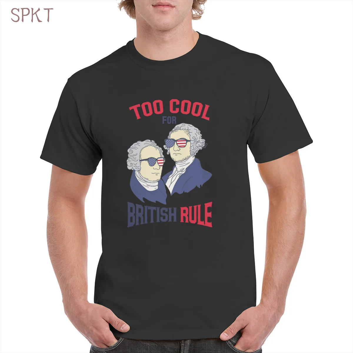 

Gothic punk style too cool for british rule print t shirt 100% Cotton Harajuku Men's oversized casual tops women/men's T-Shirts