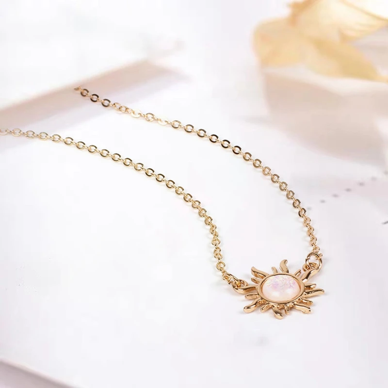 С рисунком &quotПодсолнух&quot кулон колье для женщин изготовлено вручную Bijoux