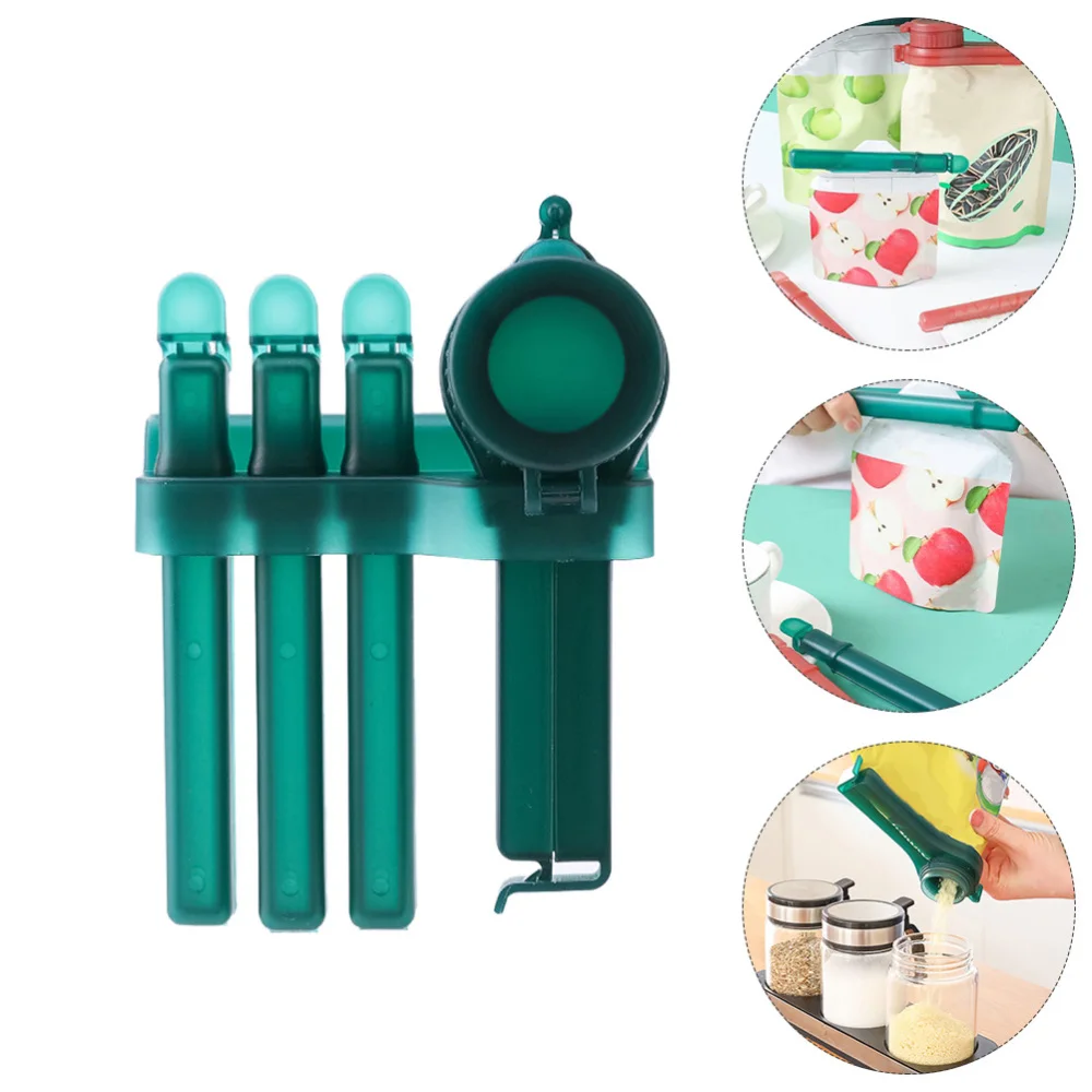 

1 Set 4pcs Sealing Clips Food Sealing Clamps Food Bag Clamps (Green)