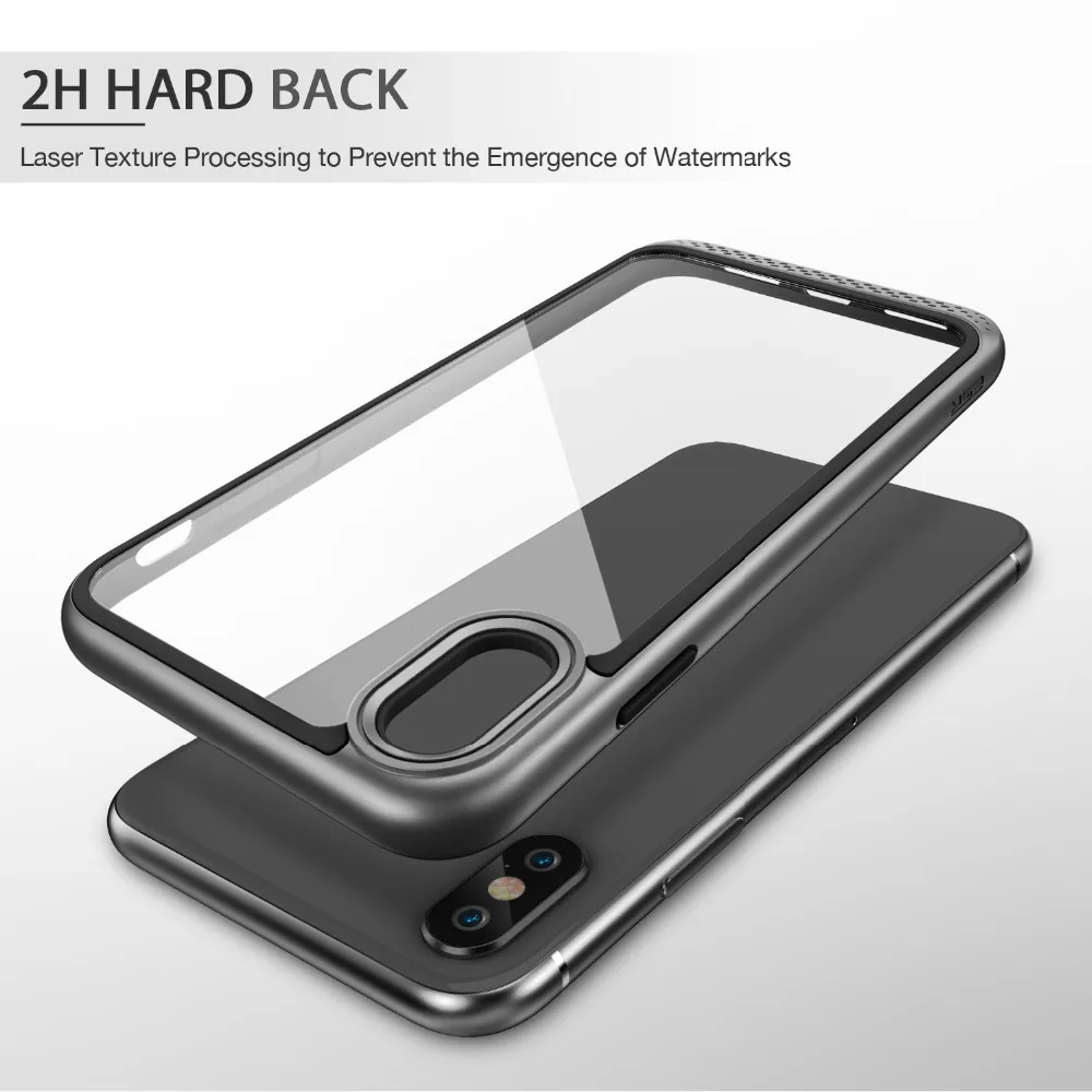 Чехол для iphone X 5,8 дюймов, ESR сверхпрочный двухслойный Твердый чехол с бамперной рамкой, Прозрачная Жесткая задняя крышка для iphone X 10 5,8