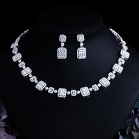 cwwzircons luxury african cubic zirconia pave white gold color bridal wedding jewelry set for women party dress accessories t548