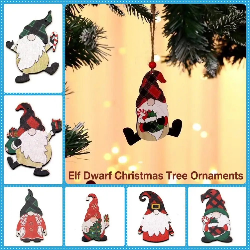 

7PCS Christmas Tree Ornaments Exquisite Elf Dwarf Christmas Tree Pendants DIY Craft Making Christmas Holiday Party Decor