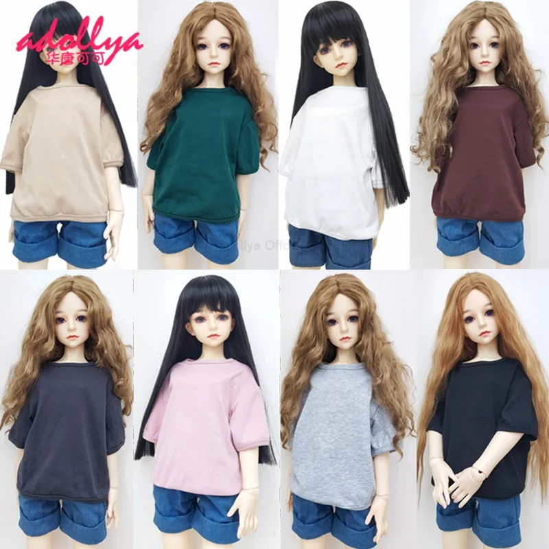 

Adollya BJD Doll Accessories Clothes for Doll 30cm Short Sleeve T Shirt Knitted Cotton Clothes Suitable for 1/3 1/4 1/6 Dolls