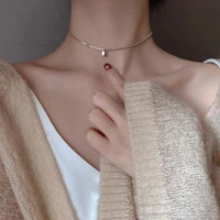 s925 sterling silver beads necklace for women choker clavicle chain simple lucky peas letters chain necklaces jewelry gift