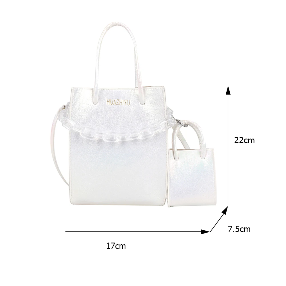 

Fashion PU Leather Laser Crossbody Bags For Women Solid Color Casual Shoulder Messenger Bags Ladies Small Top-handle Handbags