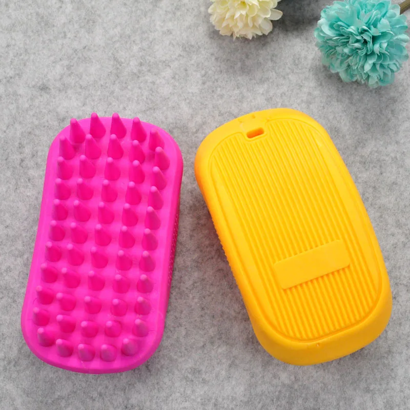 

Professional Pet Cat Dog Hair Comb Brush For Bathing Cleaning Massage Plastic Soft Silicone Brush Comb For Care Dogs Cats Brushs