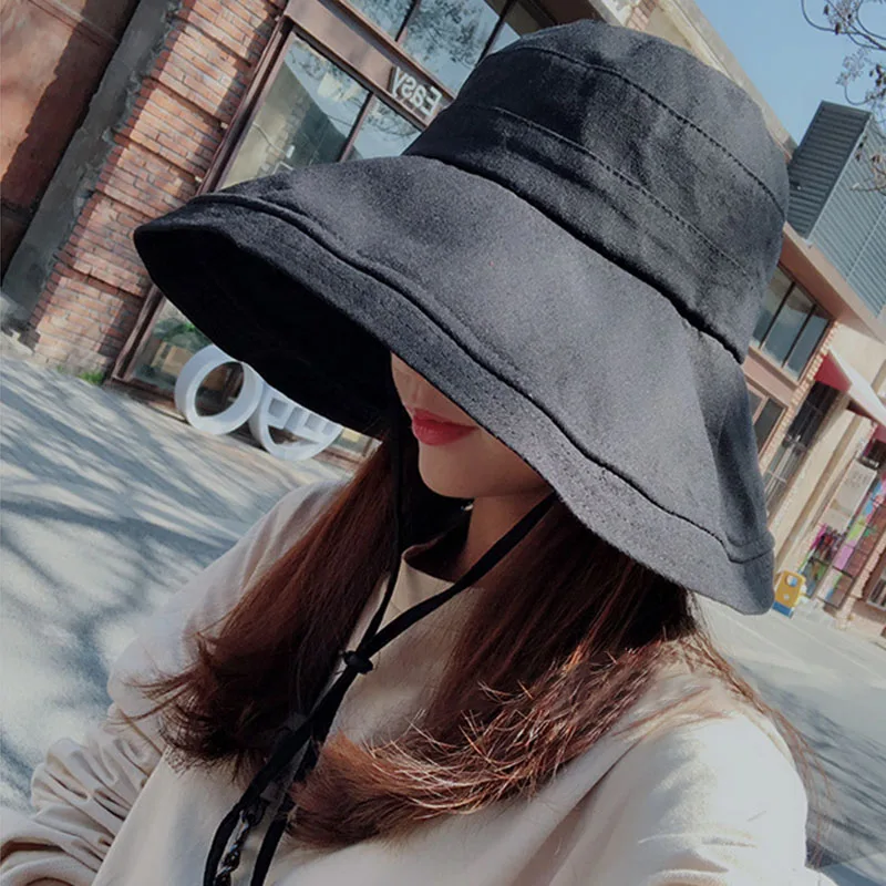 

Новая Складная Рыбацкая шляпа из хлопка и льна, большая женская Повседневная шляпа с солнцезащитным козырьком, рыбацкие шляпы от солнца-OPK