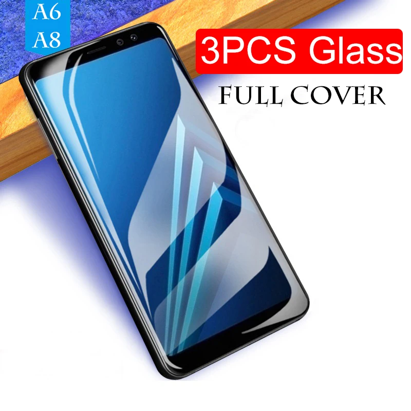 Защитное стекло для samsung a8 a6 plus 2018 8 6 3 шт. | Мобильные телефоны и аксессуары