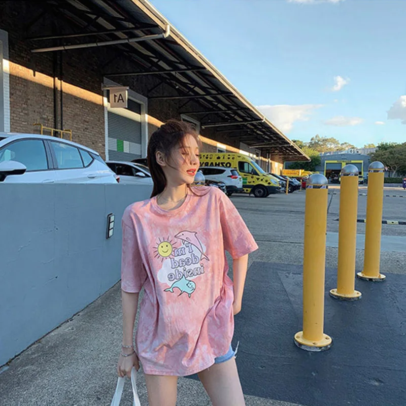 Женская футболка с коротким рукавом и принтом в виде дельфина - купить по