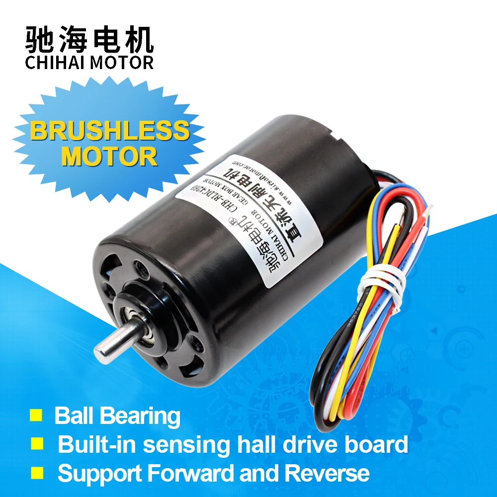 Двигатель ChiHai Φ DC24V 8000RPM 12V 4000 об/мин 42 мм, долгий срок службы, бесщеточный двигатель постоянного тока с низким уровнем шума для промышленного применения