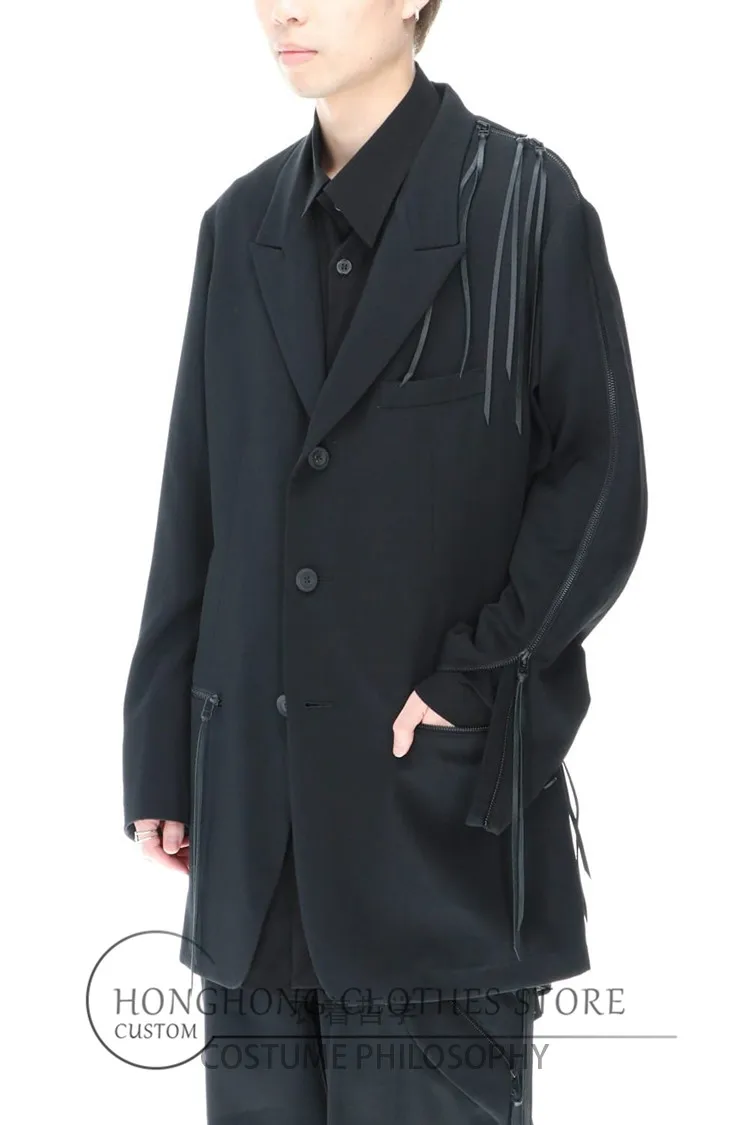

2022 New zipper trim loose dark quality men's m-6XL! Plus-size men's clothing custom Original design clothing