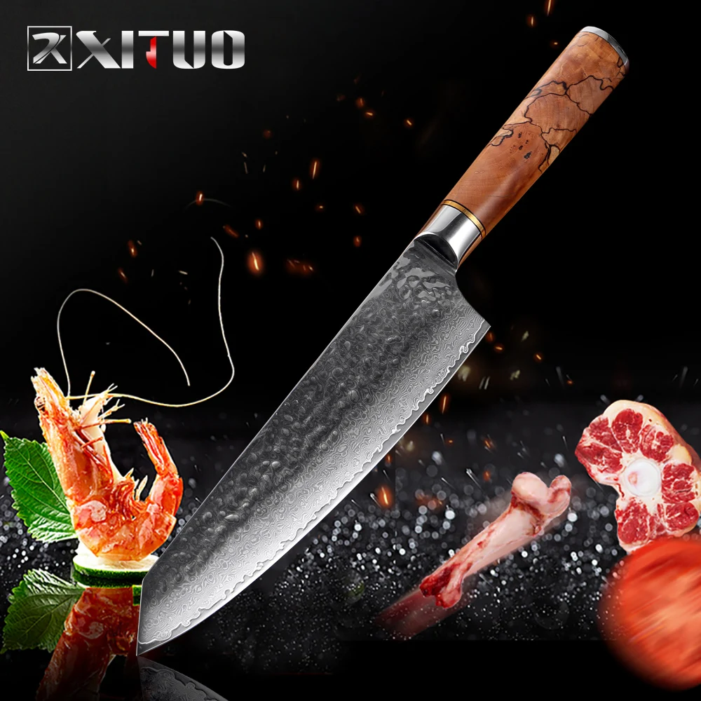 XITUO 8 дюймов нож шеф повара 67 слой Дамасская сталь sharp для Разделки мяса гьюто