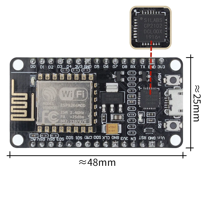 Беспроводной модуль CH340/CP2102 NodeMcu V3 V2 Lua wifi Интернет вещей макетная плата на основе ESP8266 ESP-12E с pcb антенной - Цвет: V2 Nodemcu-CP2102