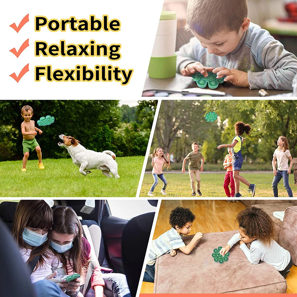 

Portable Flower-shaped Push Pop Bubble Sensory Toy Stress Reduction Interaction for Children Soft Squeeze Gift Kid Adults
