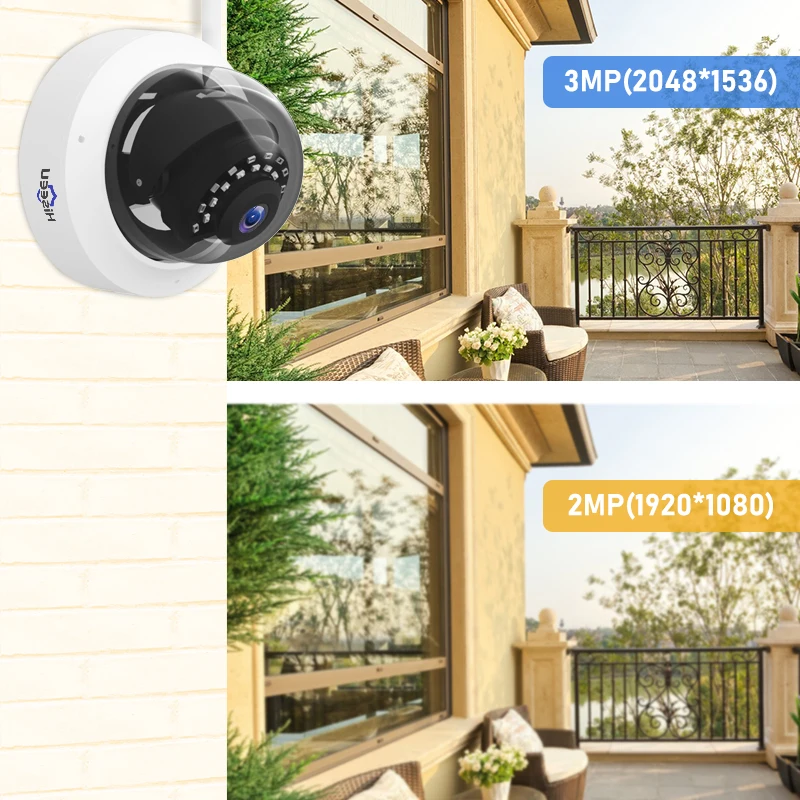wireless 3mp wifi security camera outdoor 2 way audio dome surveillance ip vandal proof p2p compatible with hiseeu wireless kit free global shipping