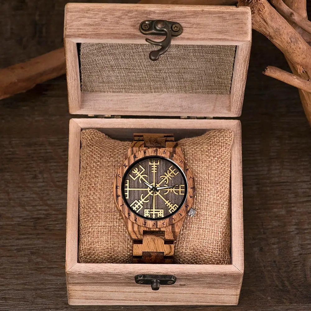 Мужские деревянные часы ручной работы reloj hombre BOBO BIRD круглые с золотым рулем Awe или