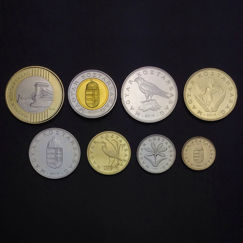

A full set of 8 Hungarian coins, exquisite version foreign currency Real Original Coins Collectibles Authentic Unc
