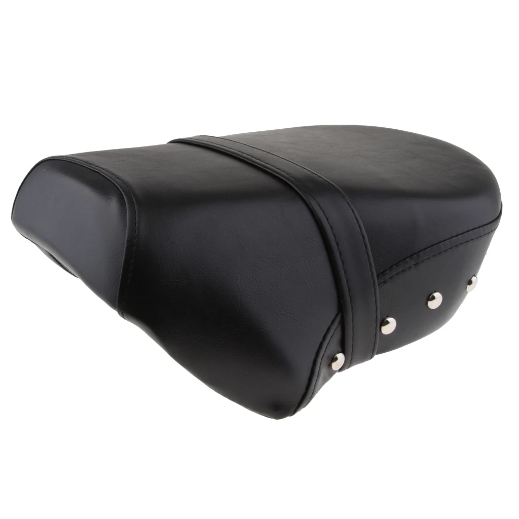 Deluxe Motorcycle Leather Passenger Seat for Harley Sportster XL 883 1200 Retro Rivet Style |