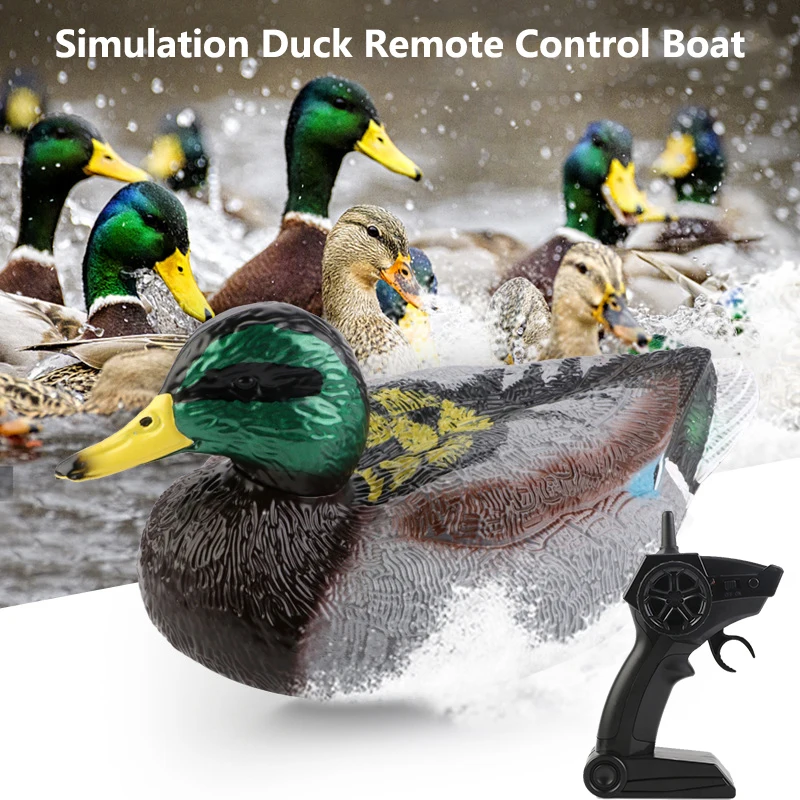 Creative Simulation Remote Control Boat Duck Shape Two Styles Switch Waterproof 20Mins Duration Electric Water Children's RC Toy
