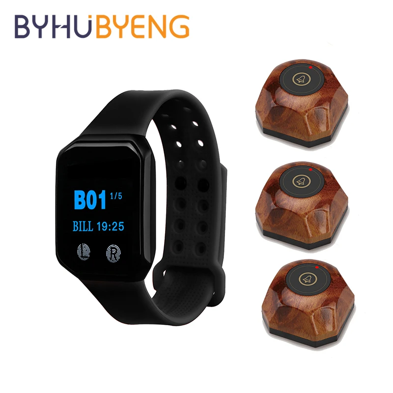 Пейджинговый звонок для ресторана BYHUBYENG беспроводной вызова официанта система
