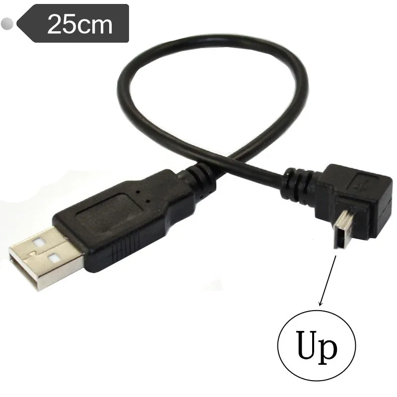 USB кабель для передачи данных A папа-мини-usb B 5Pin папа 90 градусов