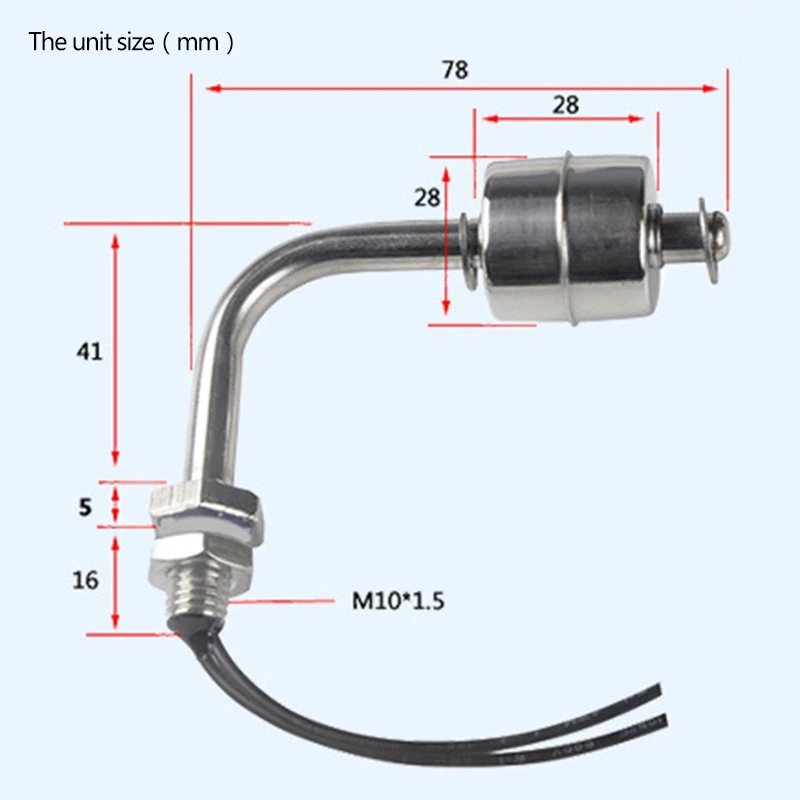 Промо-акция! Поплавковый выключатель из нержавеющей стали с прямым углом и