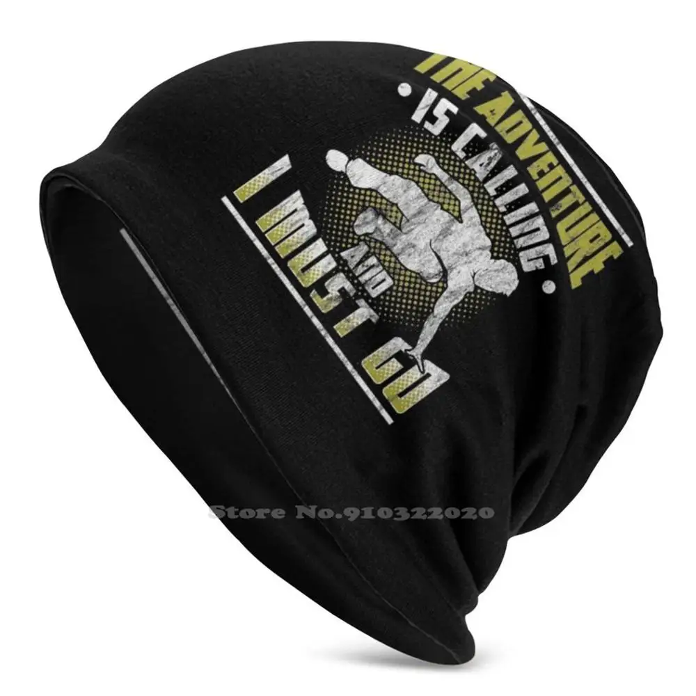 

Adventure Is Calling Parkour Ning Gift Idea Stretch Knit Beanies Autumn Winter Hats For Man Woman Child Teens Running Adventure