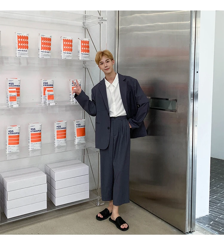 Летняя новая Корейская версия свободного кроя Harajuku тренд студенческий Бизнес Повседневный съемный блейзер с рукавами