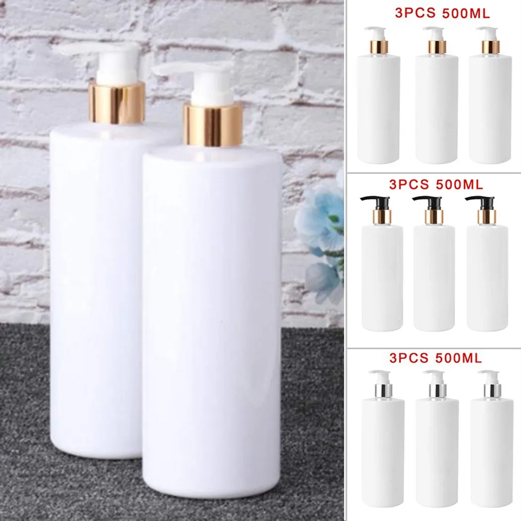 

3PCS 500ml PET Empty Refillable Shampoo Lotion Bottles With Pump Dispensers For Storing Shampoo,hair Conditioner Skin Care