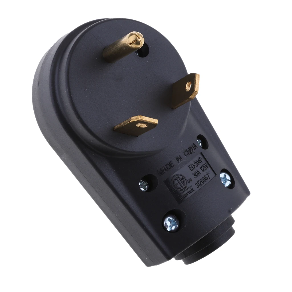 RV 30 Amp электрический шнур Мужской сменный штекер Конец с ручкой черный|Гребные