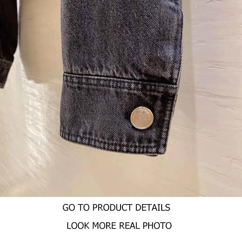 Осенняя дизайнерская джинсовая куртка женские джинсовые куртки с золотыми