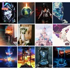 Картина маслом по номерам песочные часы на холсте с рамкой Рисование ручной работы краски для взрослых картина Раскрашивание по номерам декор искусство