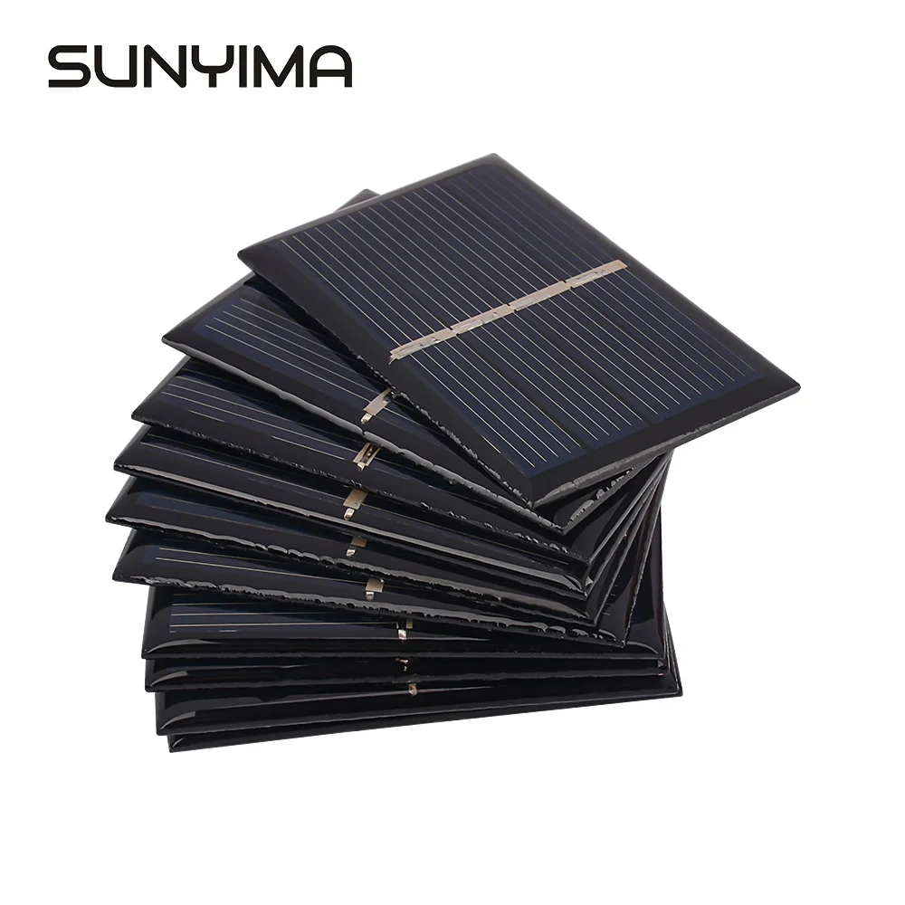 SUNYIMA 10Pcs поликристаллический Панели солнечные 2В 0.13A Мощность зарядный Модуль 58*38