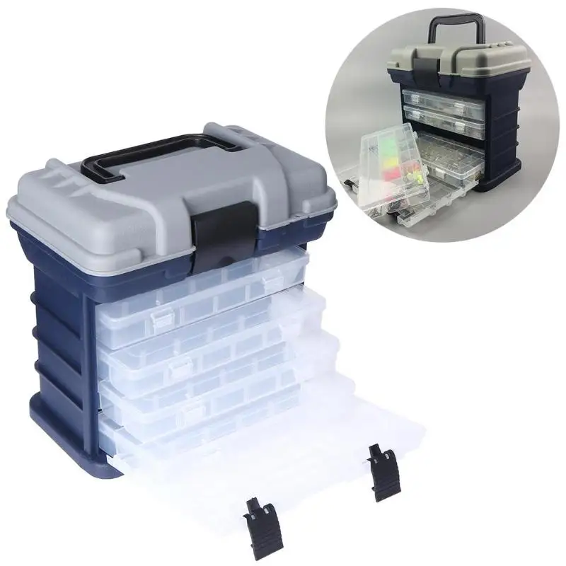 

Portable Fishing Box Multi-Layer Fish Lures Organizer Box Durable Fishing Lure Storage Case 5 Layer Plastic Case Organizer New