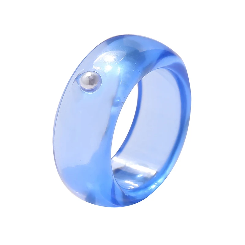 

Fashion Acrylic Colorful Round Pearl Rings for Women Big Transparent Finger Ring Girls Vintage Female Beautiful Jewelry