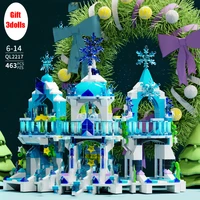 new diy compatible girls princess castle building blocks ice playground castle house movies building block toys for girls gifts