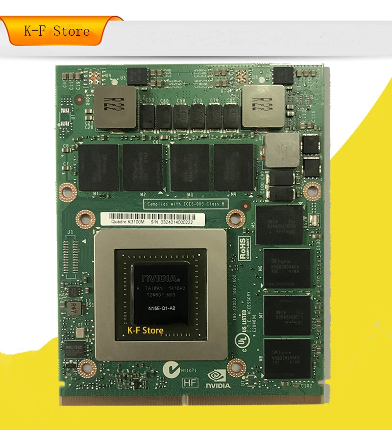 Оригинальная Видеокарта nVIDIA Quadro K3100M 4 ГБ DDR5 MXM 3 0 N15E-Q1-A2 полностью протестирована |
