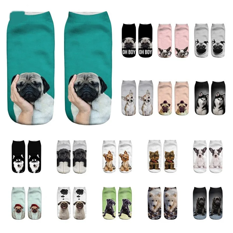 

New HOT 3D Printing Women Socks Brand Sock Fashion Unisex Warm Christmas Socks Dog Meias Female Funny Ankle Femme Sock Sale 2021