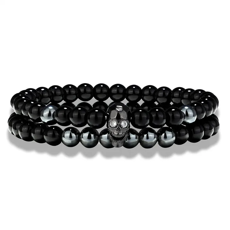 2 шт микро инкрустированный Циркон эластичная веревка браслет набор матовый