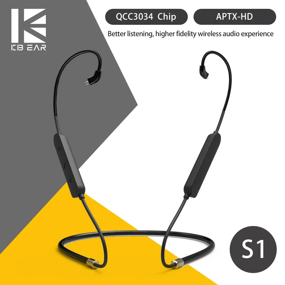 Обновленный кабель для наушников KBEAR S1 Bluetooth 5 0 беспроводной 2-контактный/TFZ/MMCX